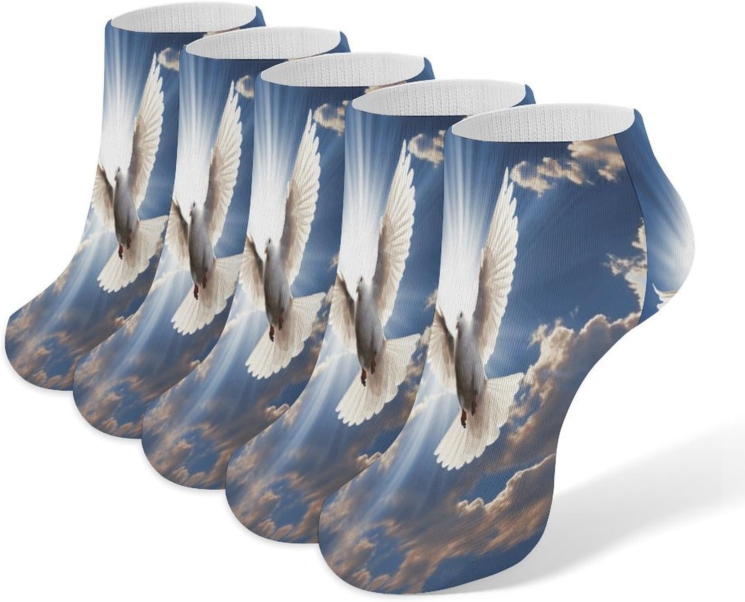 Dove Sky Ankle Socks for Men Women 5 Pairs | Comfortable Casual Low Cut Socks, Lightweight No Show Breathable Athletic Socks, Soft Mini Crew Socks for All Seasons