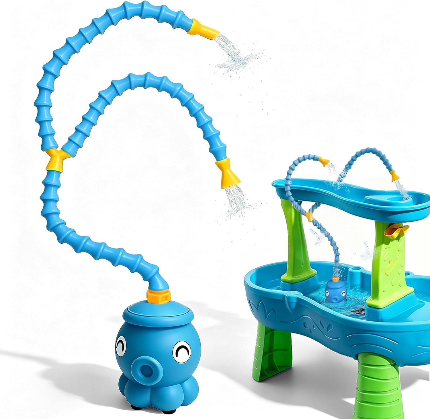 Rechargeable Octopus Water Table Pump – High Flow Up to 8L/min (2.11 GPM) | Large Water Output for Kids Sand & Water Play | Compatible with Most Water Tables, 6000mAh
