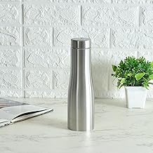 Water Bottle 1 LTR Pack of 1 | Leak Proof Water Bottle for Home/Kitchen | Curved Water Bottles 1000 ml Hot and Cold | Stainless Steel