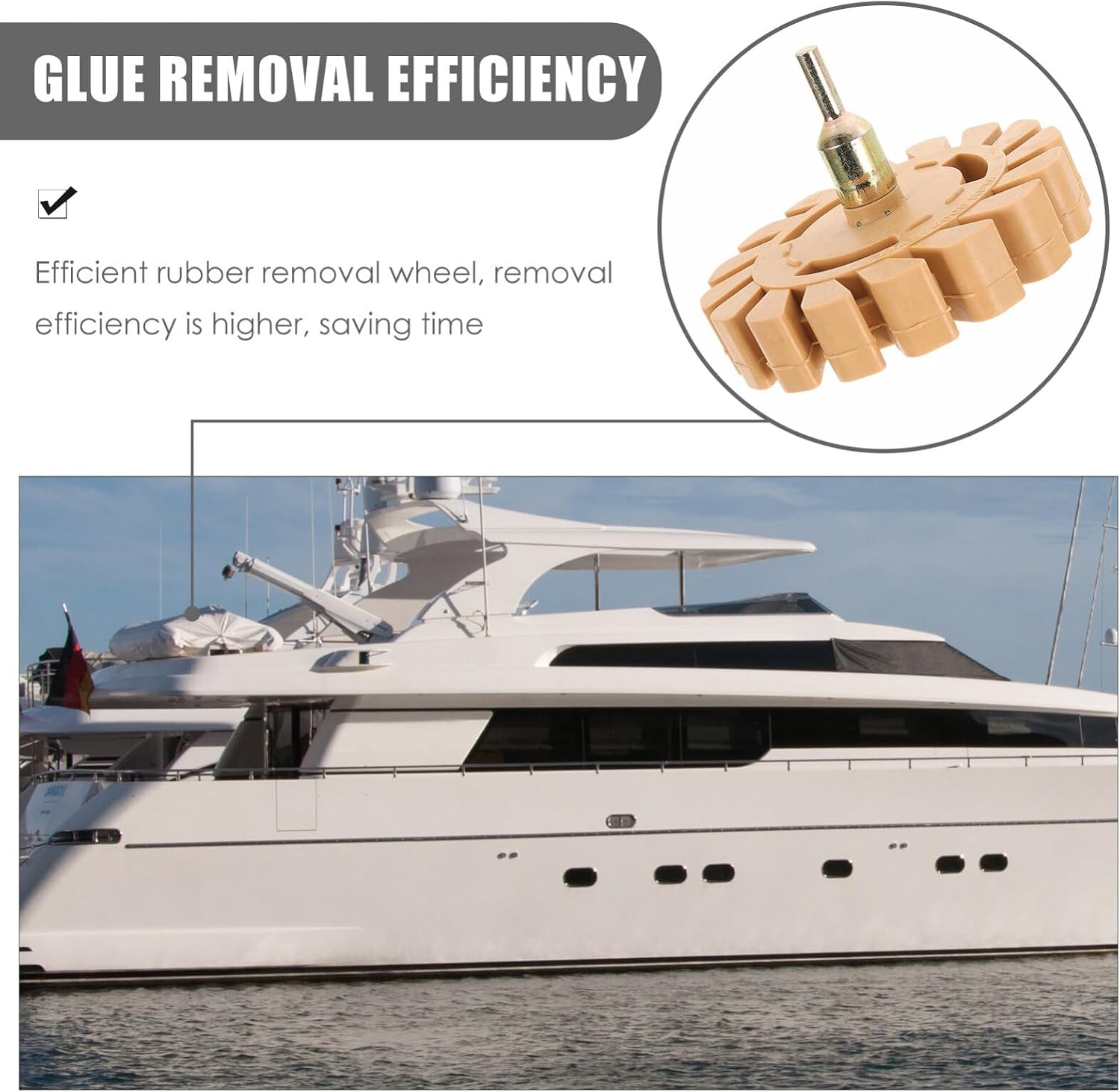 Uonlytech Decal Remover Eraser Wheel for Drill Rubber Polishing Tool for Automotive Removal Efficient Tire Adhesive Cleaner and Easy to Use
