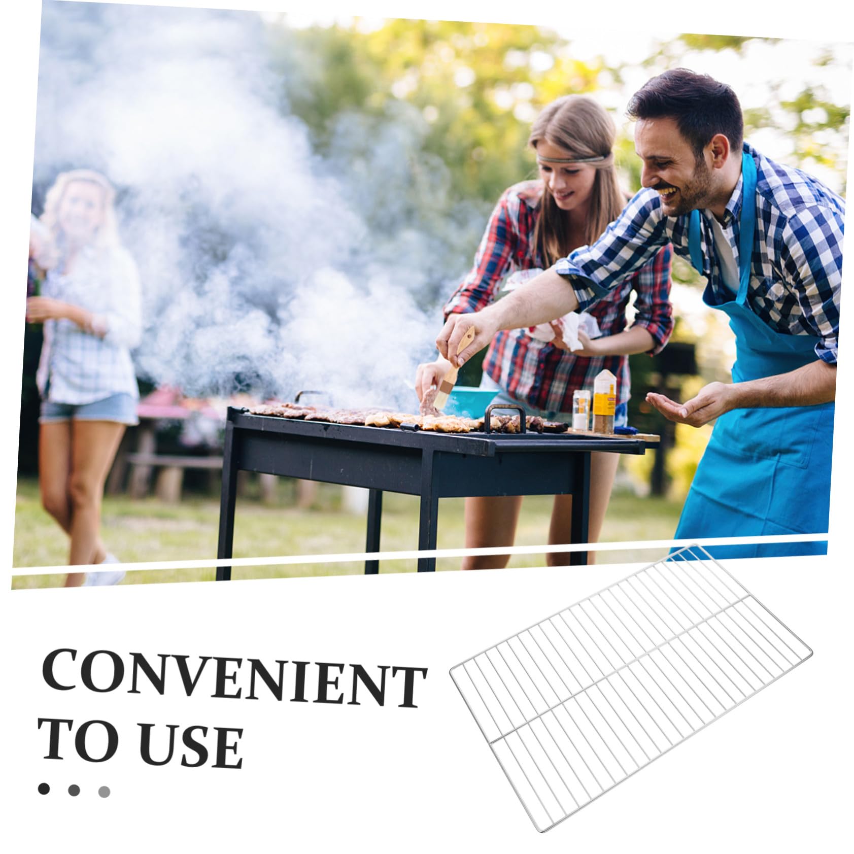 Griglia per barbecue in acciaio inox, griglia di ricambio per barbecue all'aperto, perfetta per carne, verdure, pollame e pesce, accessorio da cucina multiuso
