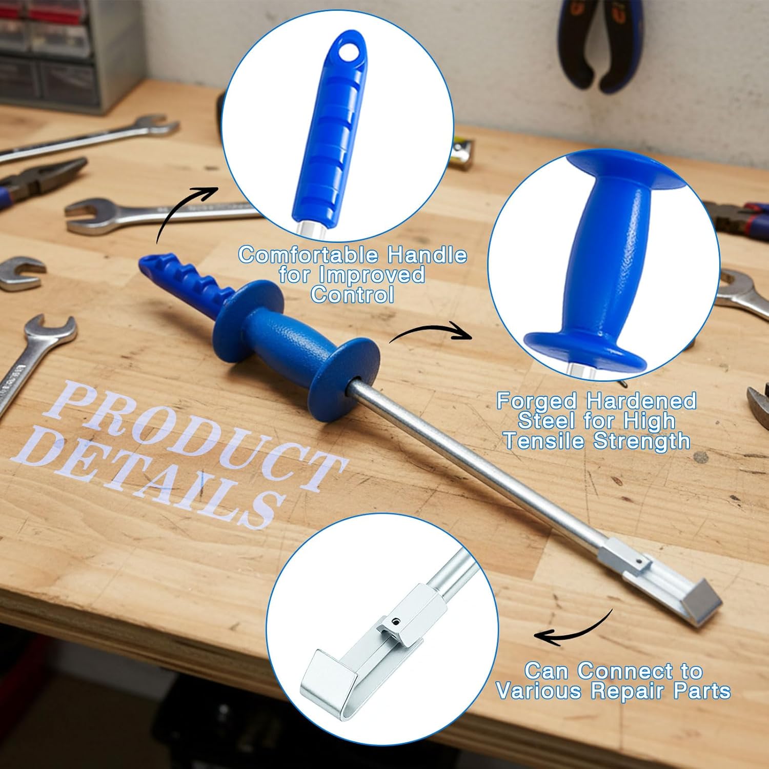 Zonon 9 Piece 5 lb Sliding Hammer Dent Puller, Body Repair Tool Set, Used to Repair Hail Dents and Creases, Suitable for Metal Surfaces of Cars and Refrigerators