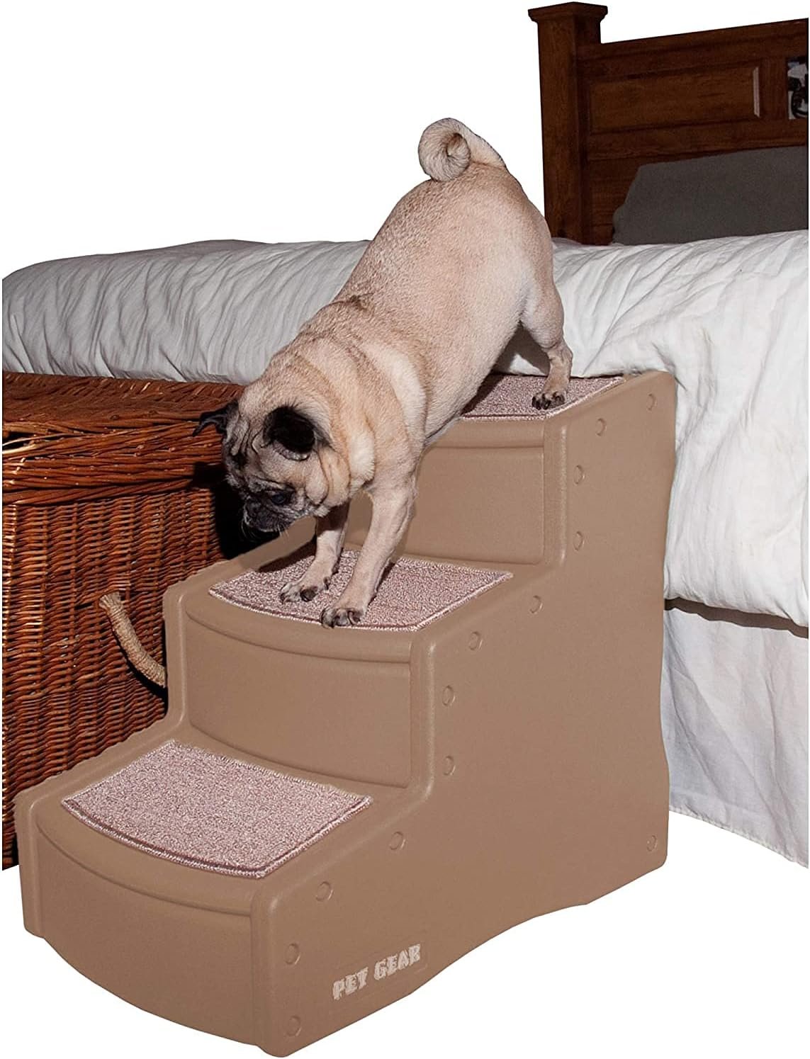 Pet Gear Easy Step III Pet Stairs, 3 Step for Cats/Dogs, Removable Washable Carpet Treads, for Pets Up to 150lbs, No Tools Required, Available in 6 colors