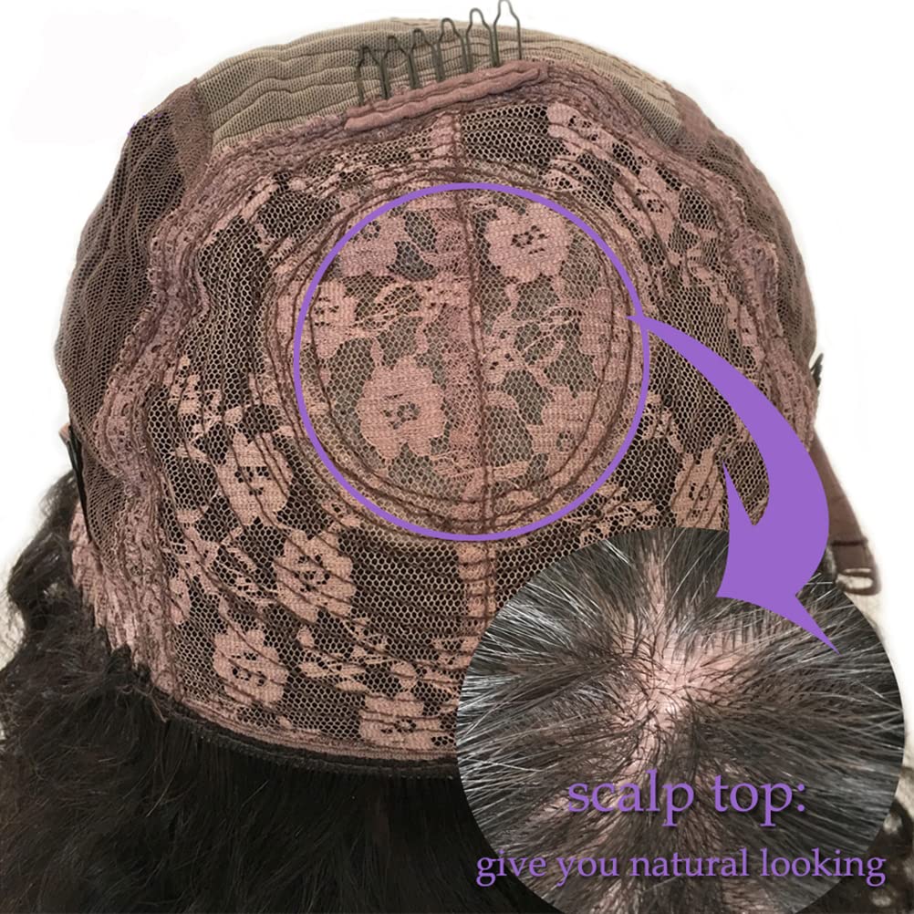 200 Density Yaki Wavy Wigs Brazilian Human Hair Scalp Top Full Machine Made Wig Yaki Wavy With Bangs Remy Human Hair For Women Natural Color 20 Inch