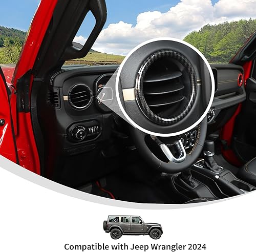 Miniatura 10 de Linskip Anillos de ventilación de tablero compatibles con Jeep Wrangler JL 4XE 2024 y Gladiator JT Sport Rubicon Sahara Willys Mojave Rubicon,