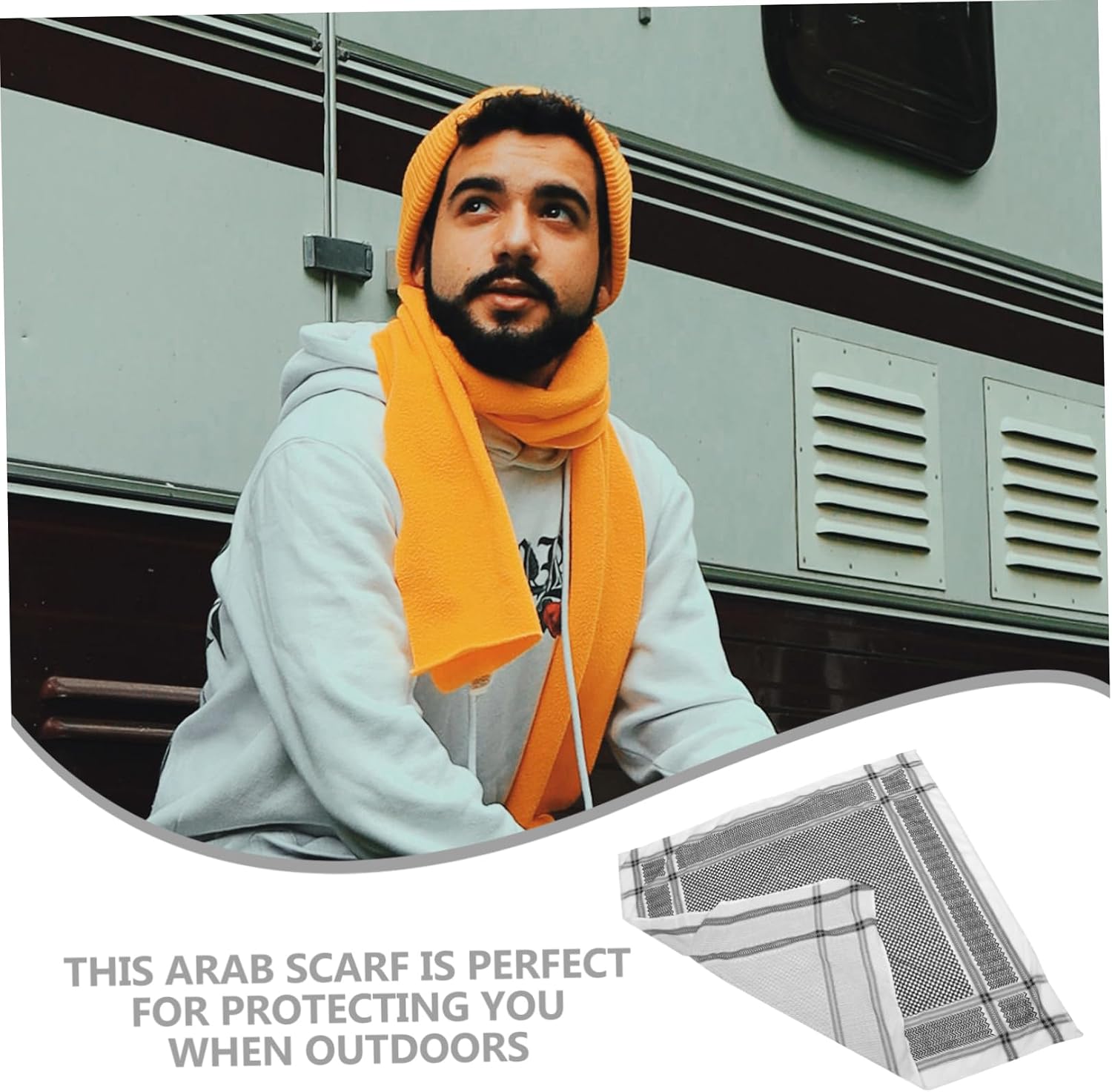 1 Set Men Arab Turban Dubai Kerchief Versatile Headwear for Muslim Men Fits All for Travel and Outdoor Activities Protects Hair and Neck All Weather