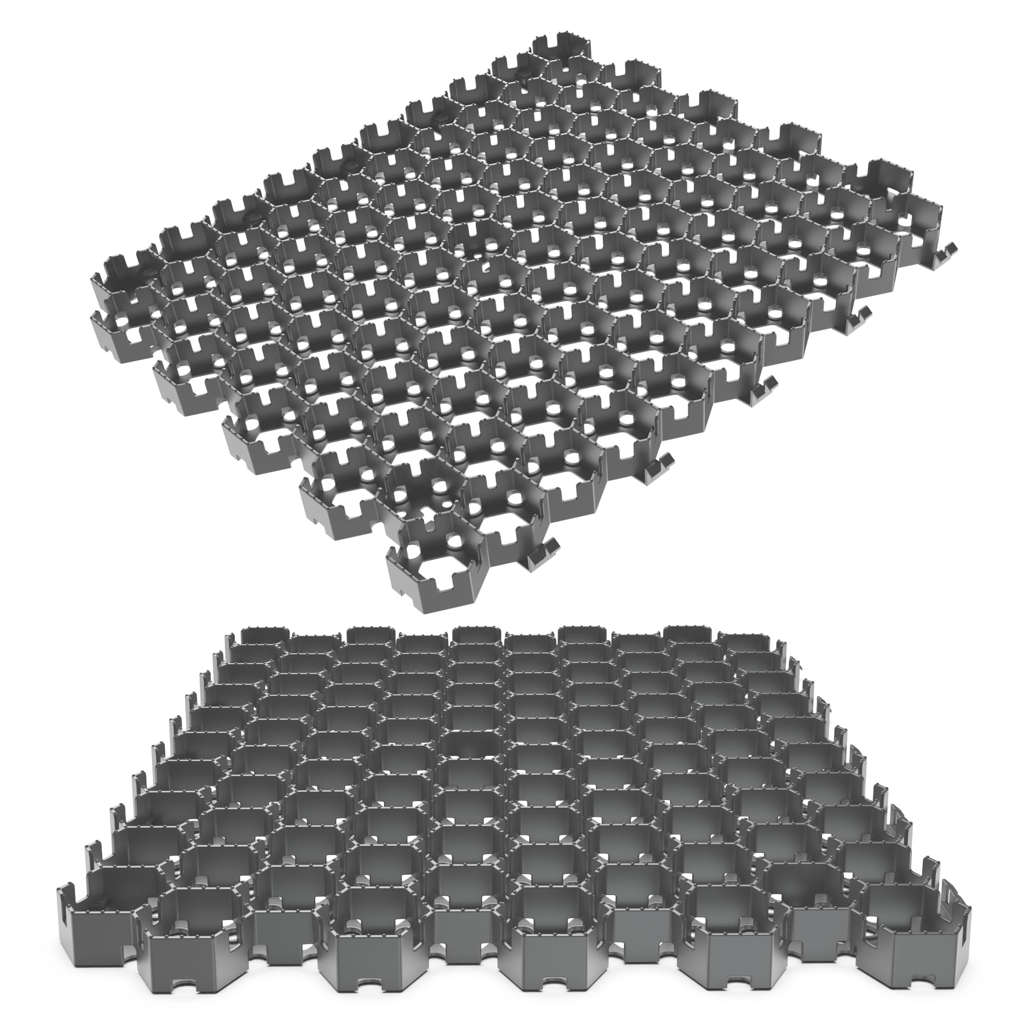 Vodaland HEXpave – Pavimento Permeable-Estabilizador de grava color gris - de 3 cm de Altura – hasta 12,000 kg – Ideal para Patios, Caminos, Bases de Cobertizos, Uso Vehículos Ligeros (pack de 5,85m2)