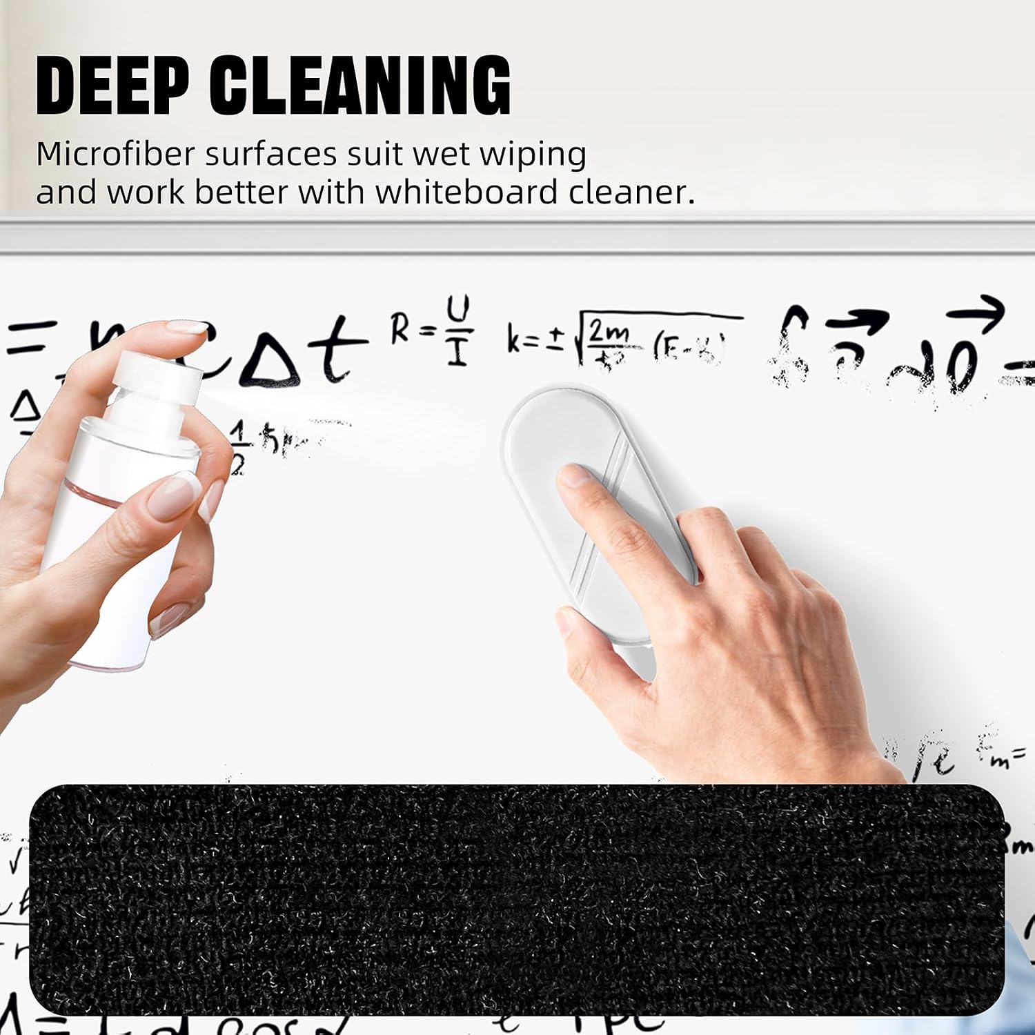 Dry Erase Board Eraser, Magnetic Detachable Whiteboard Eraser 2-Pack, White Board Erasers for Classroom, Glass Board Cleaner, Dry Erase Marker Eraser for Office School Home (White) image 4