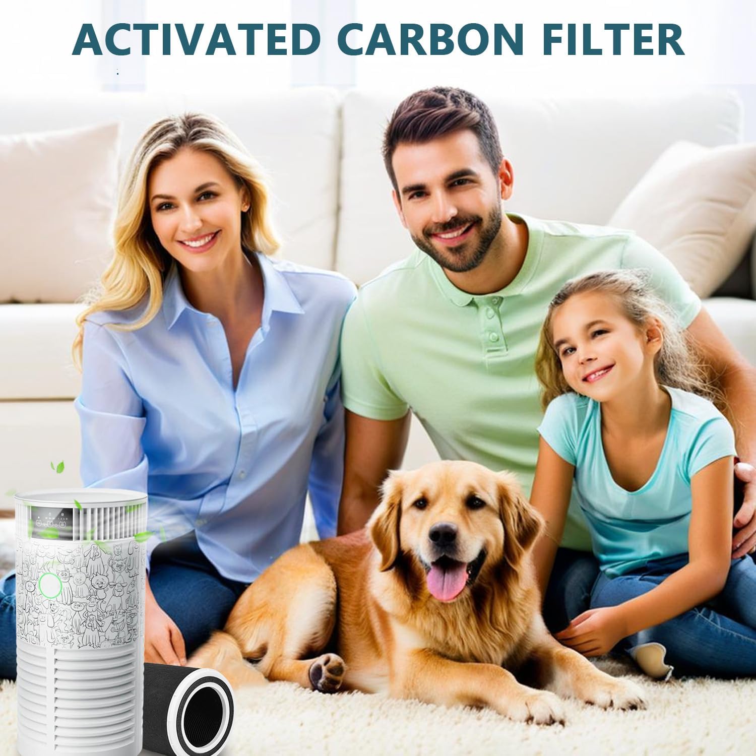 Filter Compatible with oneisall PP01 Pet Air Purifier, 3-in-1 High-Efficiency Air Filter,2Pack - Image 5