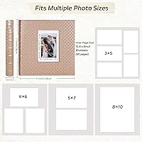 Vista 3 de RECUTMS Álbum de Fotos Autoadhesivo para Fotos 4x6 5x7 8x10 Tamaños Álbum de Fotos Scrapbook Hecho a Mano 30 Páginas Cuero con Textura de Botón