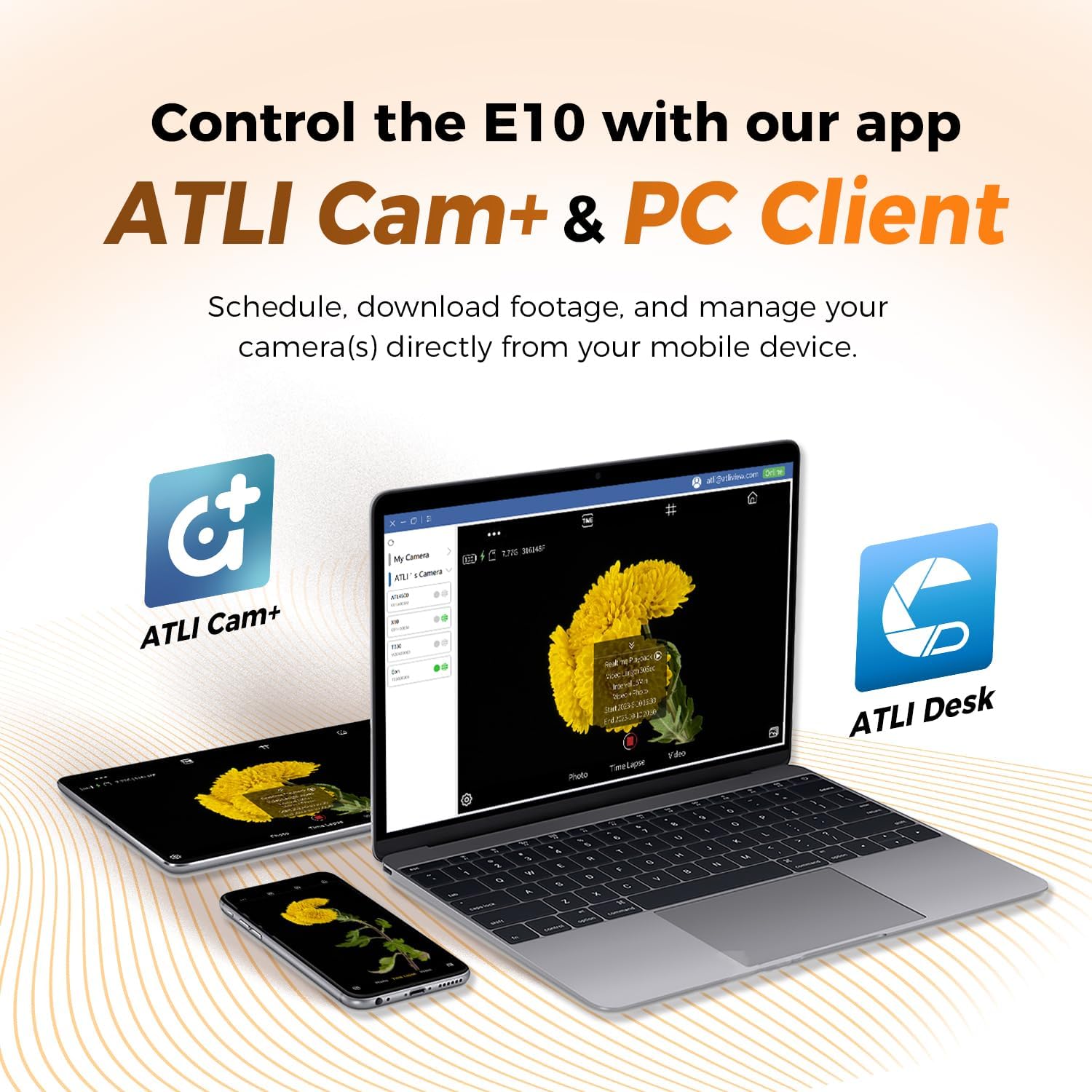 ATLI 4K E10 Time Lapse Camera - 8MP UHD Resolution Wi-Fi Control Live Preview Scheduled Capture Remote Access 6cm Macro Focus Timelapse Video Camera Includes 128GB Memory Card