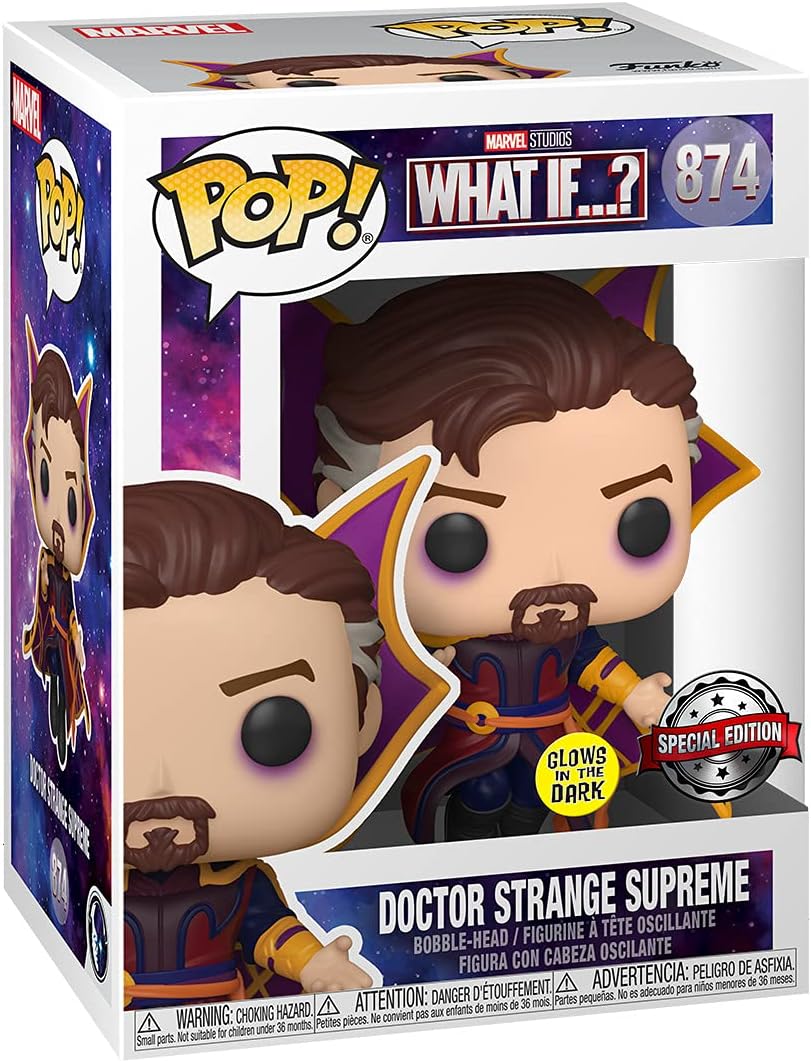 Funko POP Marvel: What If? - Doctor Strange Supreme, Glow in The Dark Amazon Exclusive Edition