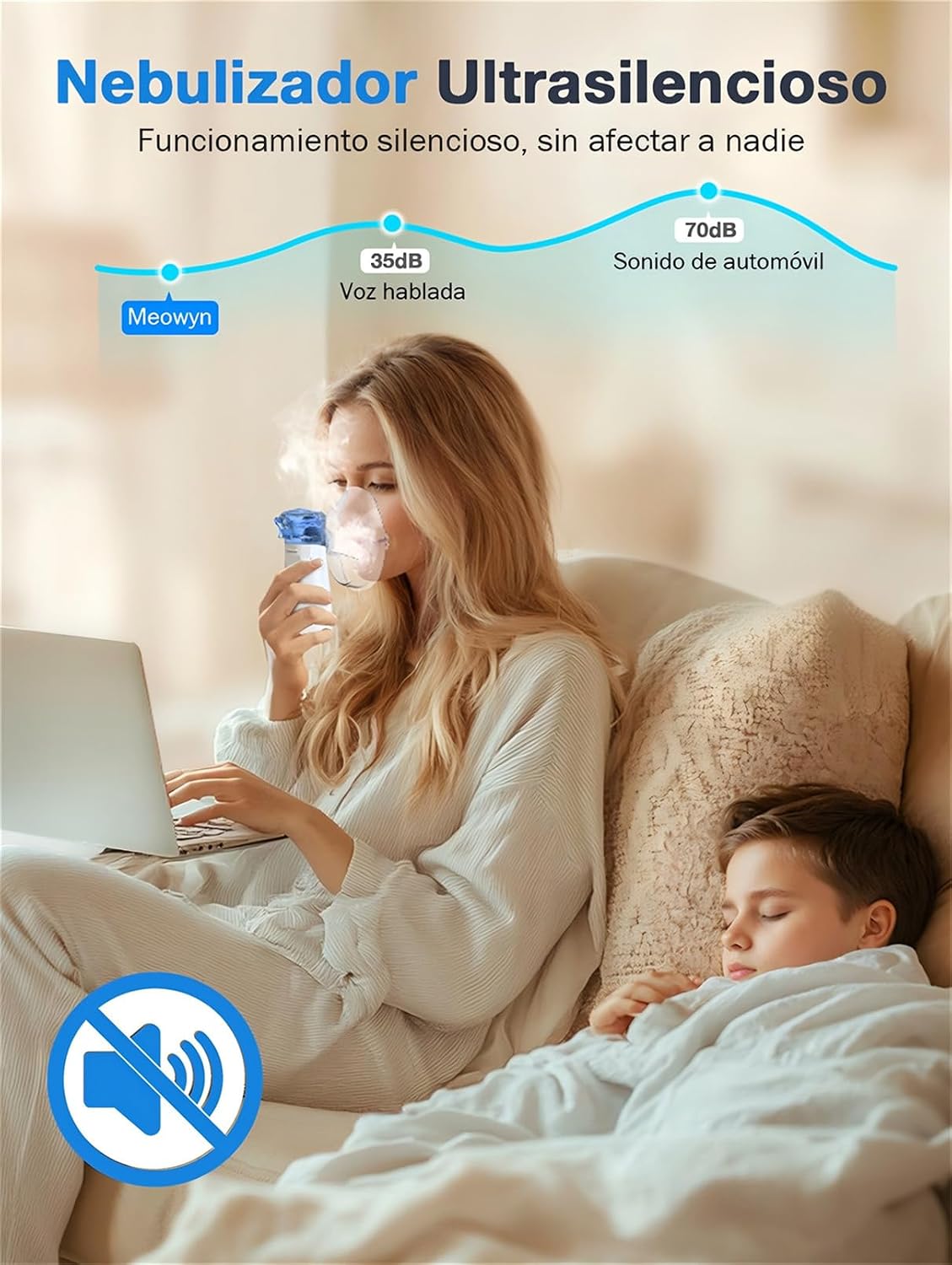 Meowyn Nebulizador Portatil, Nebulizador para Bebe Niños Adultos, Silenciosa Inhalado - Détails et caractéristiques