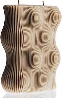 LAWA Wavy Candle - Scented Soy Wax Elegant Aesthetic Candle Housewarming Gift Home Decor Idea Sandstone