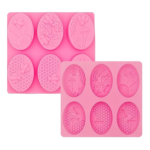 2 Pcs Honeycomb Soap Molds Bee Honey Silicone Molds Cake