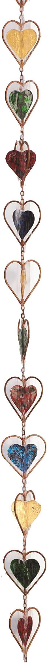 Ancient Graffiti Multicolor Heart Rain Chain, 4" x 96" x 4"