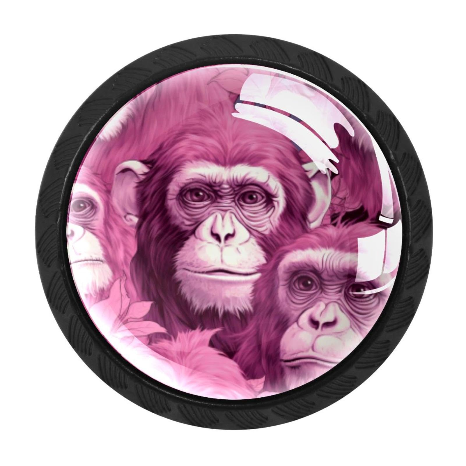 Chenzzzz Multicolored 12 4 Pieces Kitchen Cabinet Knobs Pink Monkey Orangutan Drawer Knobs Dresser Knobs Drawer Pulls Door Knobs Dresser Drawer Handles Knobs For Dresser Drawers