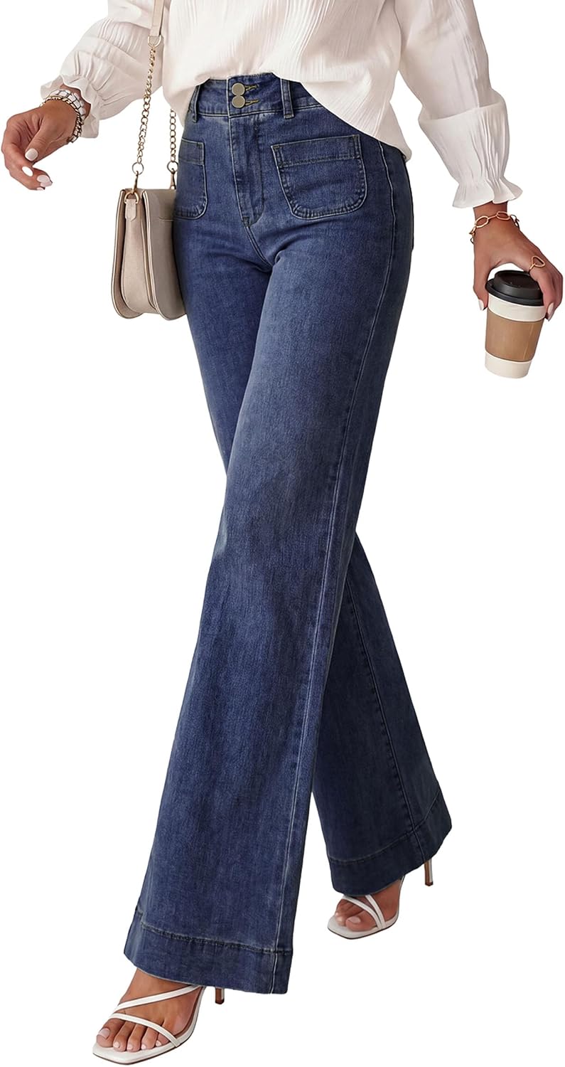 PRETTYGARDEN Womens Wide Leg High Waisted Trendy Jeans image 5