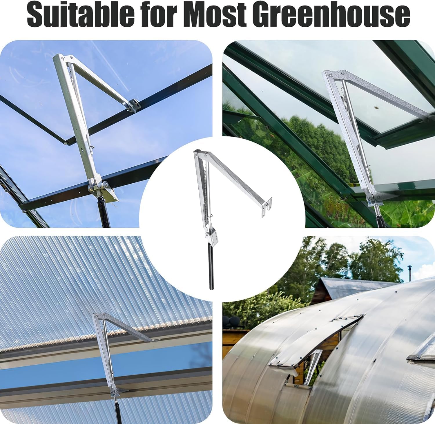 AYNEFY Automatic Greenhouse Vent Opener,2Pcs Aluminum Alloy Greenhouse Window Opener Stay Roof Vent Opener Bar for Farm Greenhouses Ventilation Supplies