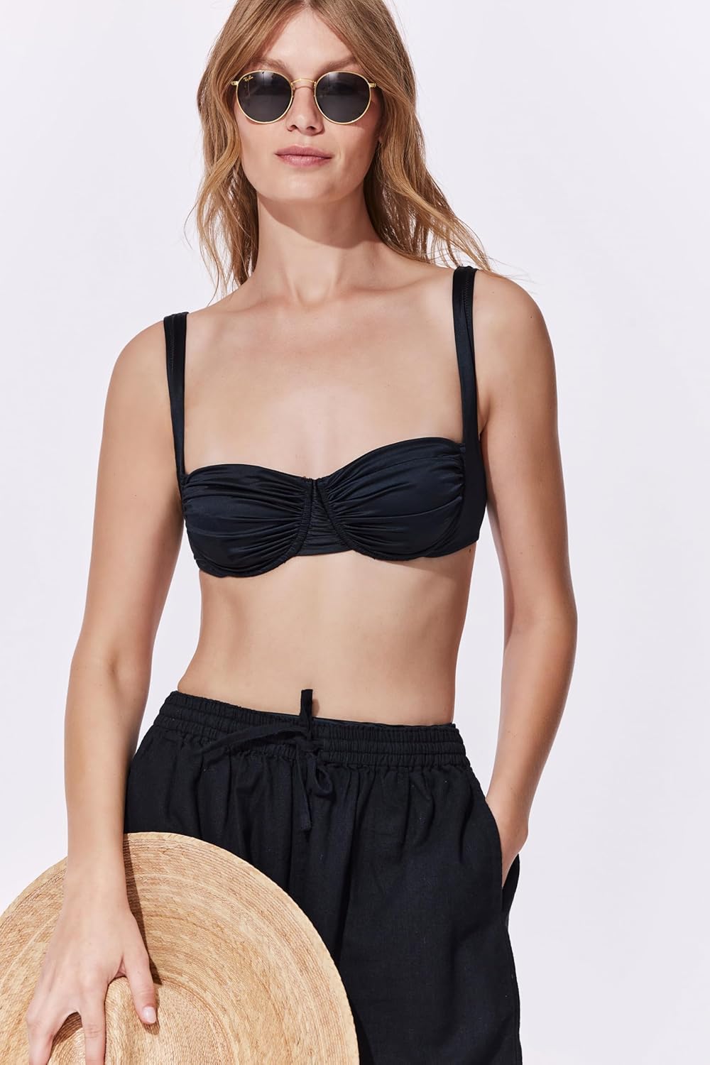 Gottex Underwire Balconette Bikini Top Swimwear - Adjustable Back Tie, Front & Back Lining, Satin Finish Fabric