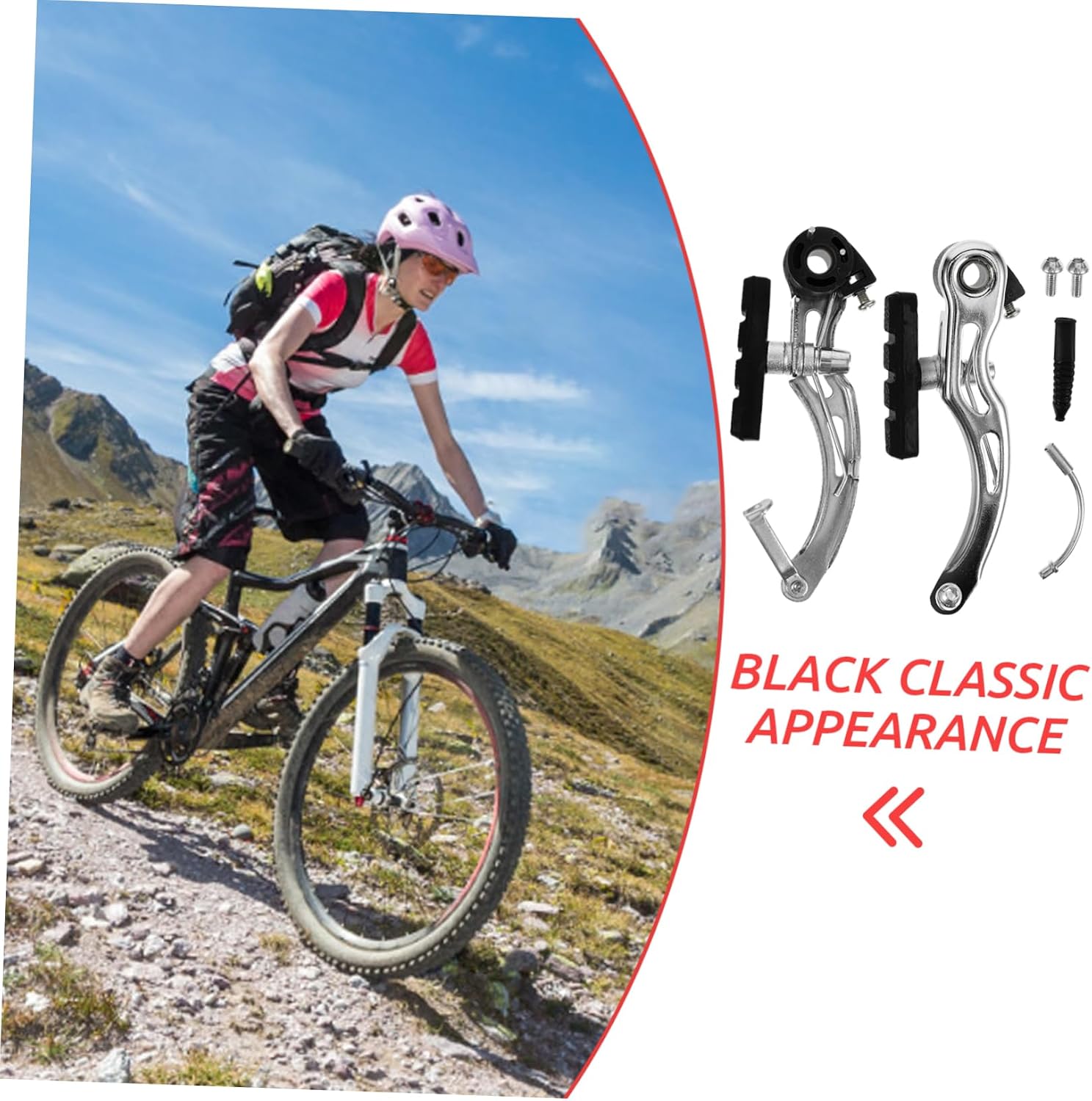 1pair Mountain Bike Brake Calipers Calipers Compatible Road and Folding Bikes Safe and Quiet Operation