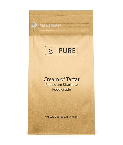 Pure Original Ingredients Crema de tártaro (5 libras) pura y natural, hornear y limpiar, bombas de baño de bricolaje y más