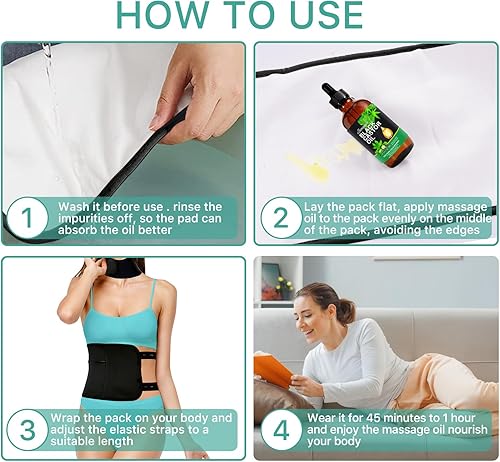 Miniatura 6 de Paquete de aceite de ricino para el hígado, kit de menos desorden, kit de aceite de ricino, reutilizable, insomnio de inflamación de tiroides,