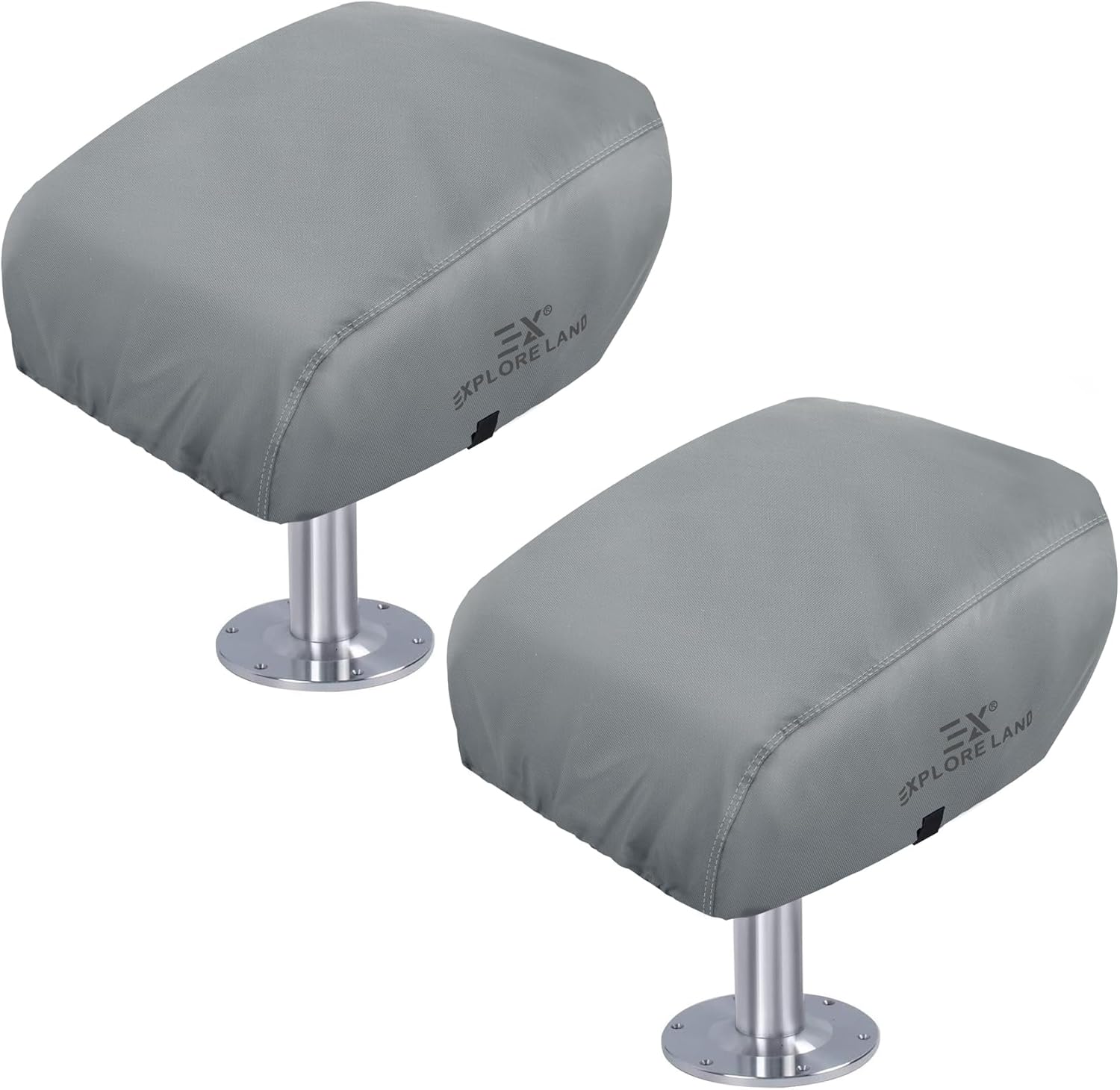 Explore Land Boat Folding Seat Cover - Waterproof 600D Heavy Duty Boat Folding Chair Cover 2 Pack - 18W x 20D x 14H inch, Grey