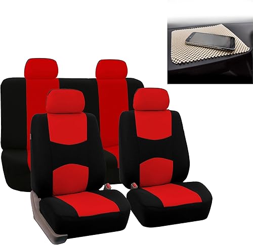 Set FH GROUP de fundas para asientos de automóvil de gamuza lisa y elegante compatible con la mayoría de automóviles, camiones, VUDs o furgonetas,