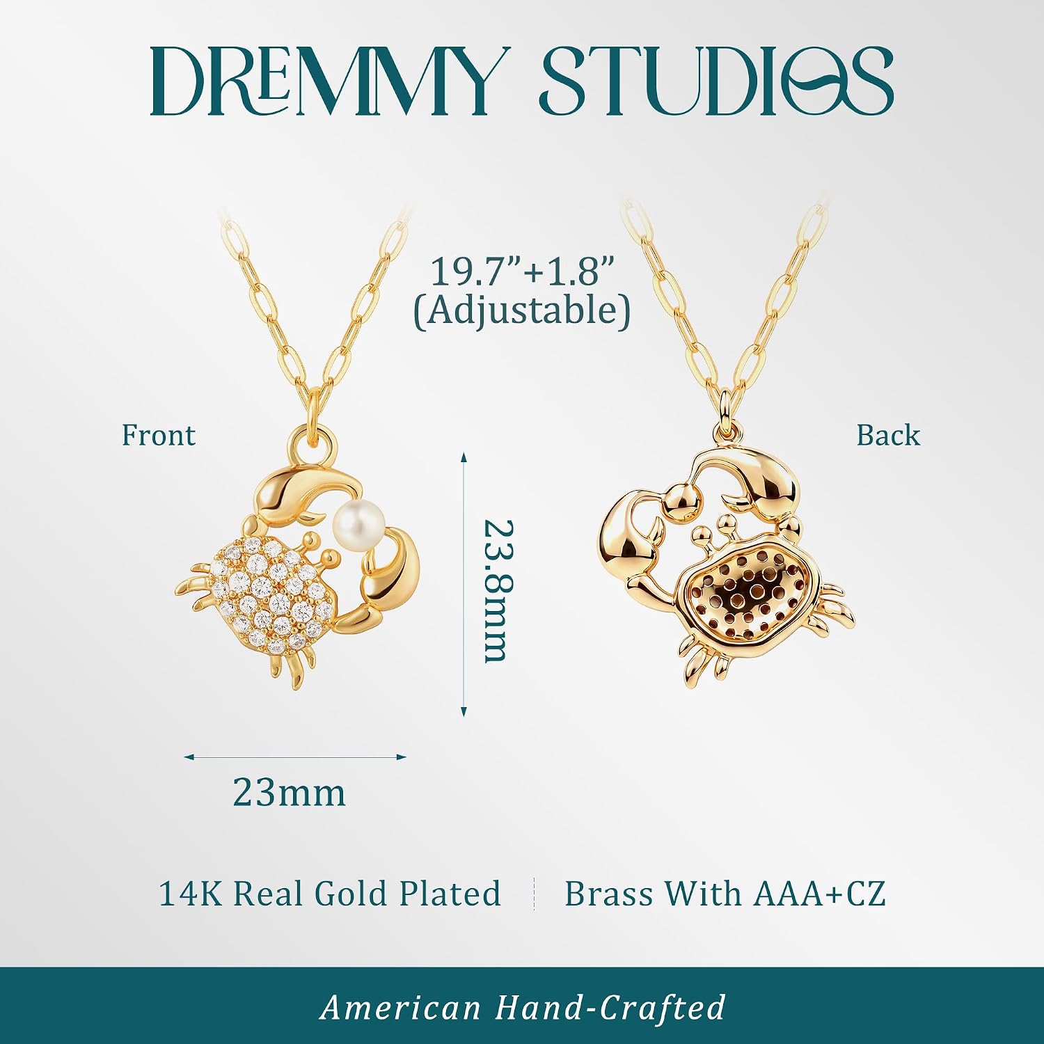 Dremmy Studios Gold Necklace for Women 14K Gold Plated Necklace Boho Summer Beach Coastal Pendnat Necklaces for Women Vacation Summer Jewelry Gift