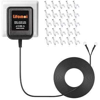 Doorbell Transformer 24V/500mA Adapter with 16.5ft/5m Charging Cable for Video Doorbell,Compatible with Ring/Blink Video Doorbell,Wyze,Google Nest,arlo,Zmodo Smart Greet,eufy Security Doorbell