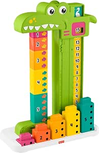 Fisher-Price Juguete de aprendizaje de preescolar Cocodrilo Aprende a sumar con 10 bloques apilables para contar, para niños y niñas a partir de 3 años, JCT13