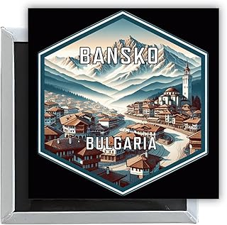Bansko Bulgaria Travel Destination Souvenir 2.5 x 2.5-Inch Fridge Magnet Single