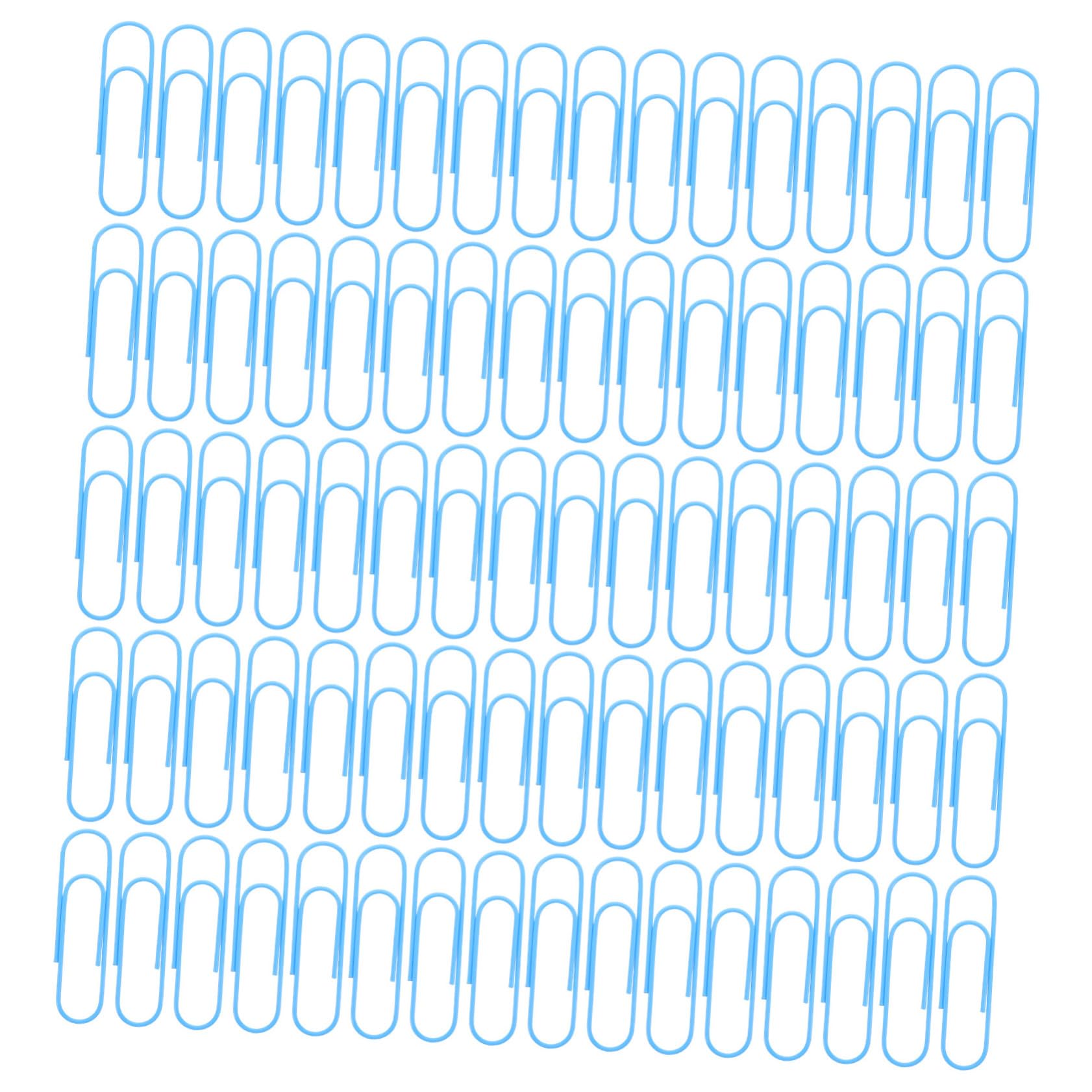Graffette da Ufficio Blu 100 Pezzi in Metallo e Plastica | 10cm, Tenuta Sicura per Fogli e Documenti, Uso Versatile in Scuola e Studio