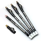 The Cut Buddy White Speed Tracer Barber Pencil 4-Pack with Sharpener, Outline Beard & Hairline Before Trimming, for All Skin Types