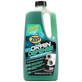 Zep Drain Defense Pipe Build-Up Remover - 64 oz (Case of 4) ZLDC64 - Professional Strength Liquid Pipe Build Up Remover