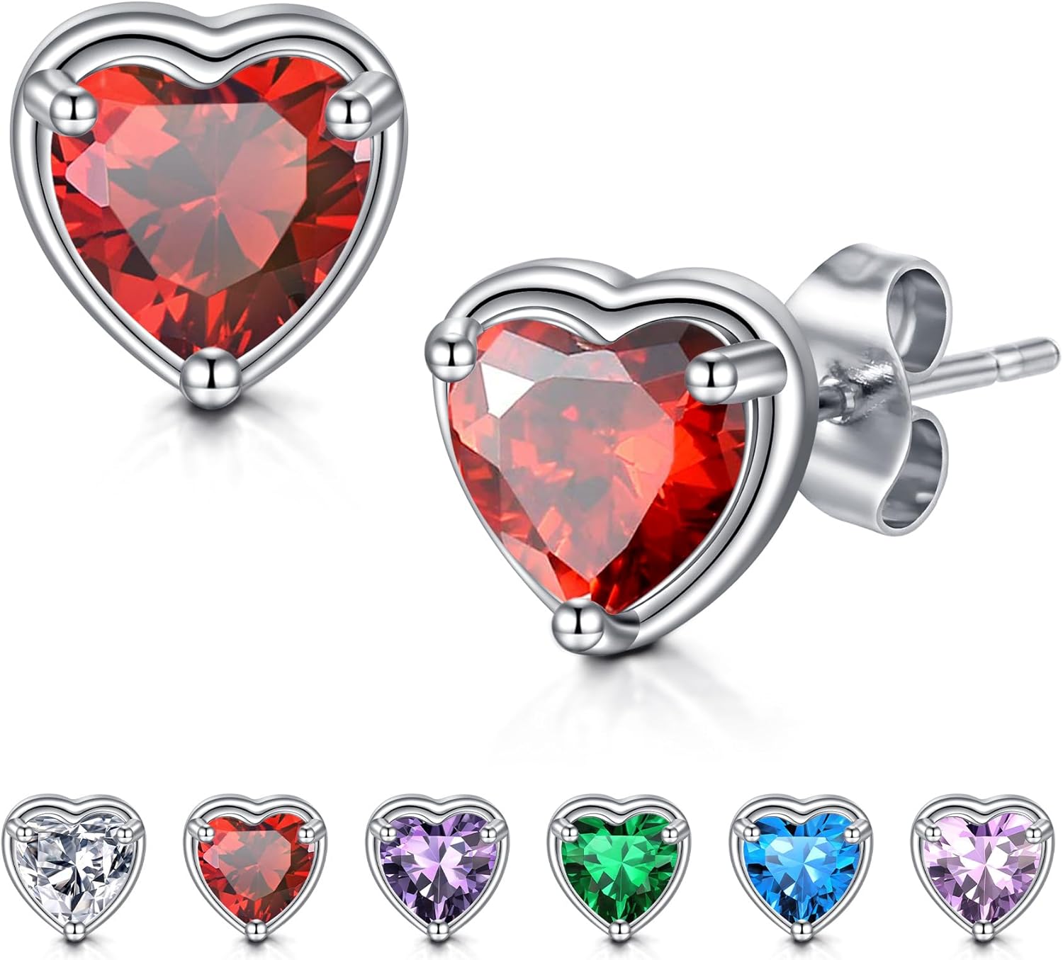 Orecchini Sportivi in Argento 925 Orecchini Con Borchia a Cuore