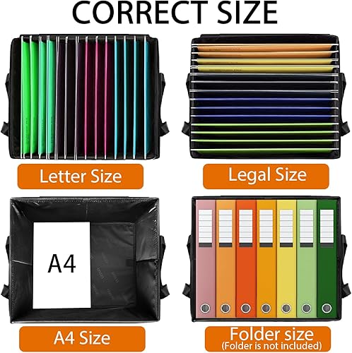 Miniatura 3 de Caja de documentos ignífuga de 2 capas con cerradura, paquete de 2 cajas de archivos, organizador de archivos resistente al agua con tira