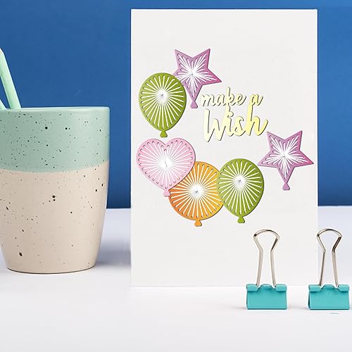 Miniatura 2 de GLOBLELAND Juego de 11 troqueles de corte de globos de cumpleaños para manualidades, álbumes de recortes, globos de fiesta de cumpleaños de metal,