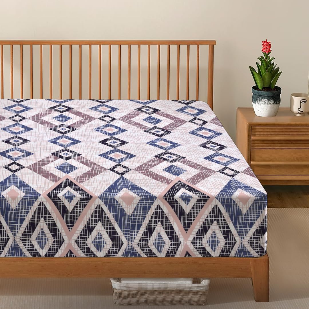 EverSoft Bedding Premium Floral Fitted Sheet Set 2-Piece Double Size, Extra Deep 35cm Pocket, Soft Breathable Flower Mattress Covers, Wrinkle-Free Modern Hotel Quality โ image 1