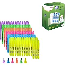SMELHA 100Pack Colored Highlighter&9holes 400 Sheet Protectors