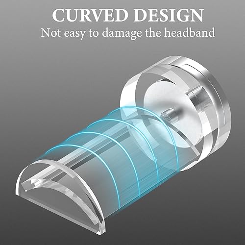 Miniatura 3 de Geekria Soporte magnético acrílico para auriculares, soporte de auriculares para juegos para auriculares sobre la oreja, soporte magnético para