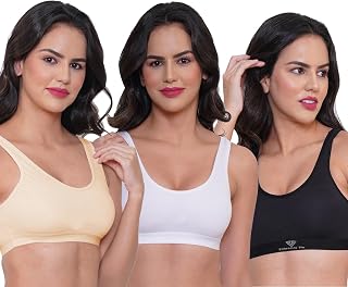 Tofty Sports Bra for Girls and Women (Combo Pack of 03, Cup Size A & B) Price In India