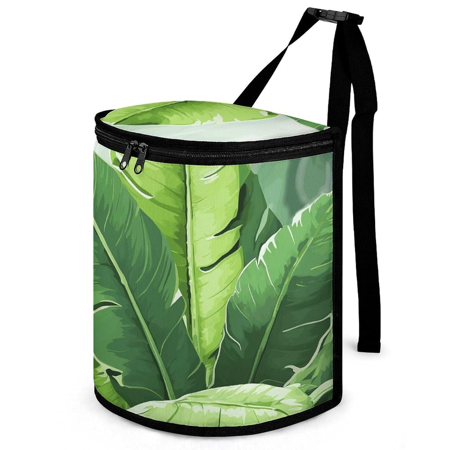Hanging Car Trash Bag Cute Banana Leaves Printed Car Garbage Storage Bag Leakproof Car Trash Can Portable Garbage Storage Bags