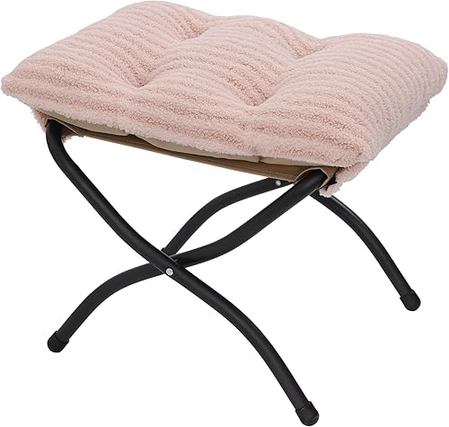 Miniatura 12 de Otomana plegable de 15 pulgadas de alto, taburete reposapiés plegable, taburete pequeño portátil para sofá, otomana plegable para sofá, otomanas