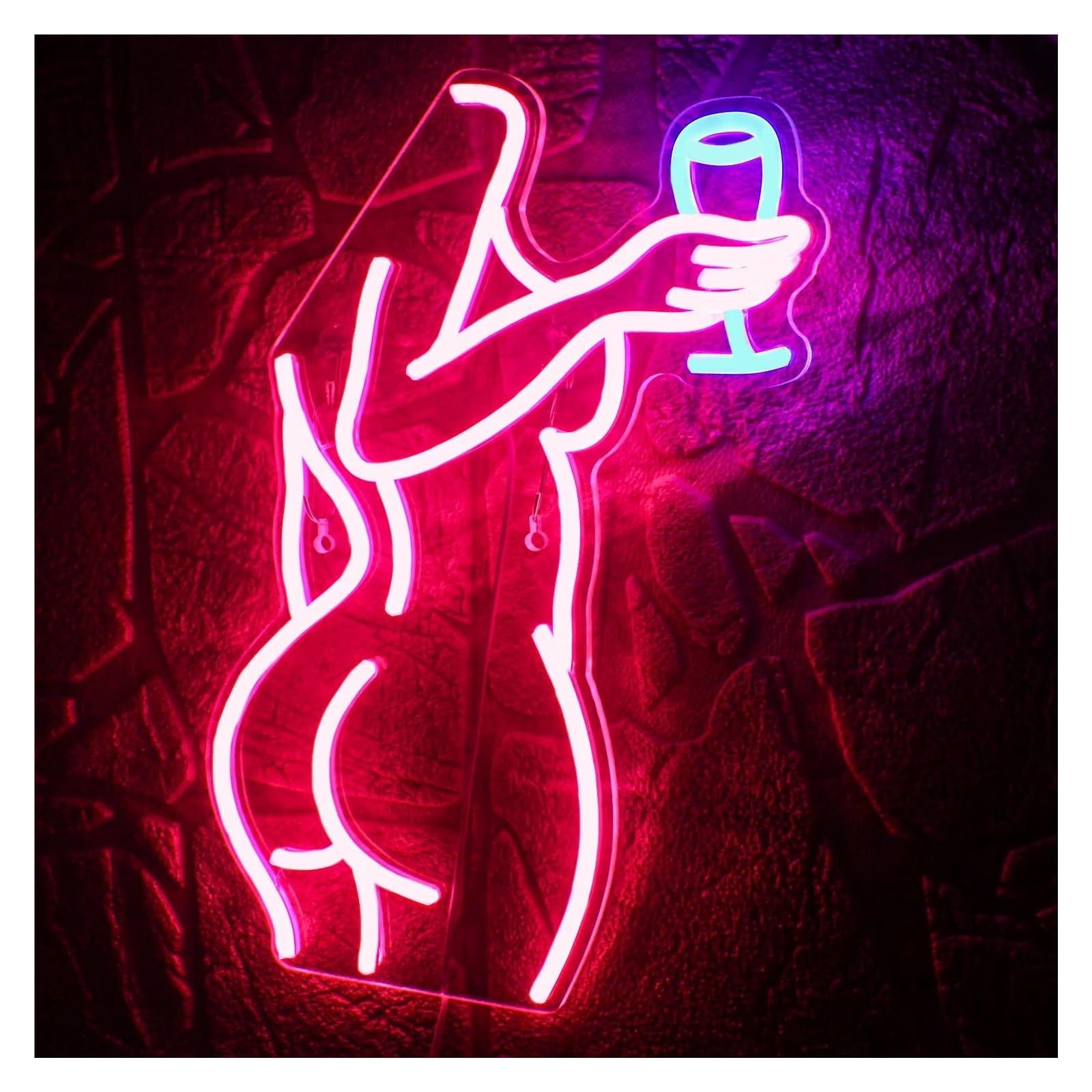 SHOUXI Sign Lamp Lady Neon Signs, USB Powered Lady Back Aesthetic Neon Lights Suitable for Office Club Decor Atmosphere Neon On The Wall 30cmx40cm(F)