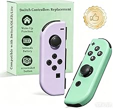 hamgader Upgrade Rechargeable Switch Controller for Switch/OLED/Lite, Replacement Switch Controllers Switch Controllers Support Sports Screenshot/Wake-up/Dual Vibration/Motion Control (Purple Green)