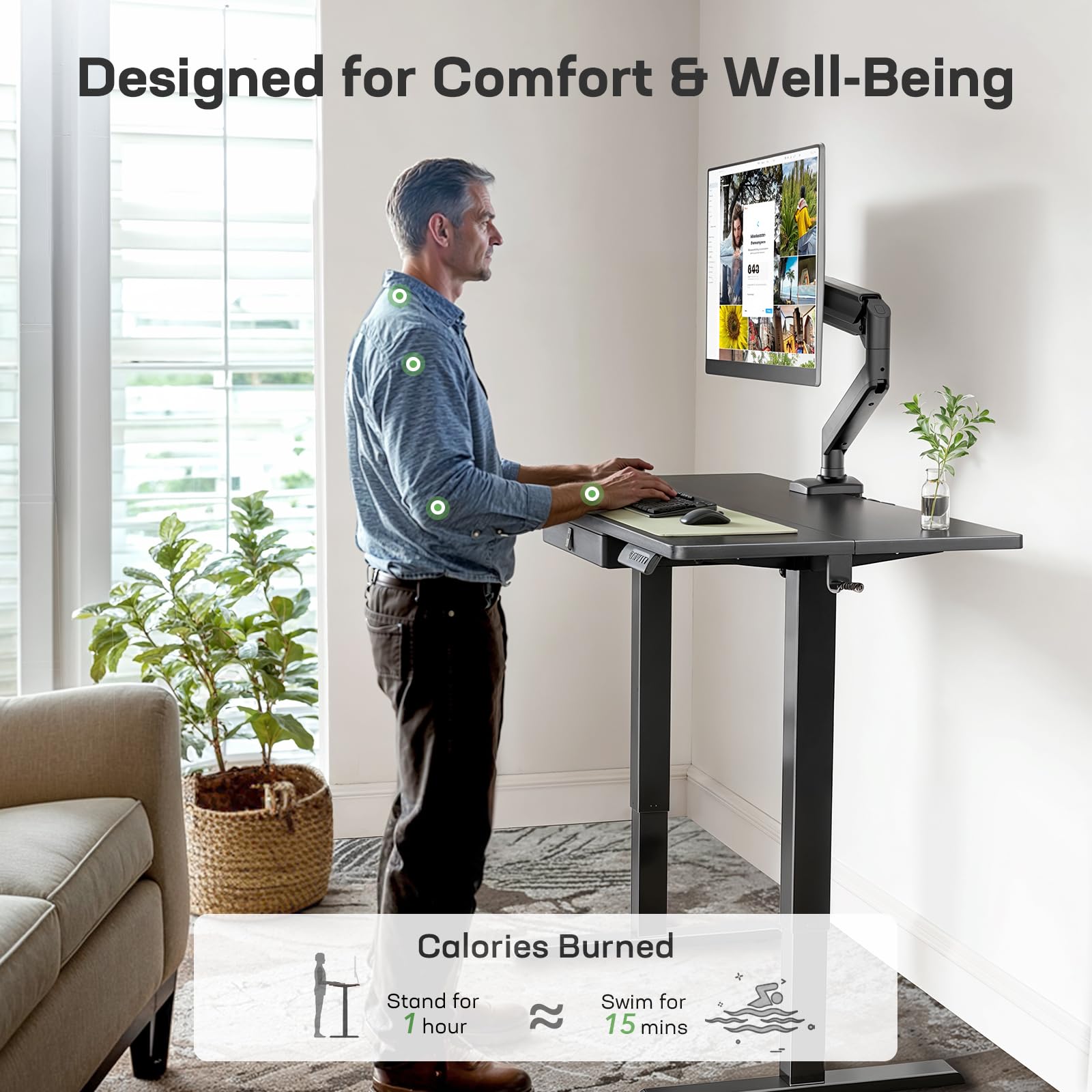 Snapklik.com : Marsail Electric Standing Desk