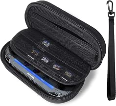 WUKEMOK Carrying Case Compatible for PS Vita 1000, PS Vita 2000, PSP 3000 with Cover. EVA Hard Travel Carring Cover with 10 Game Slots, Protective Gaming Case with Enough Room