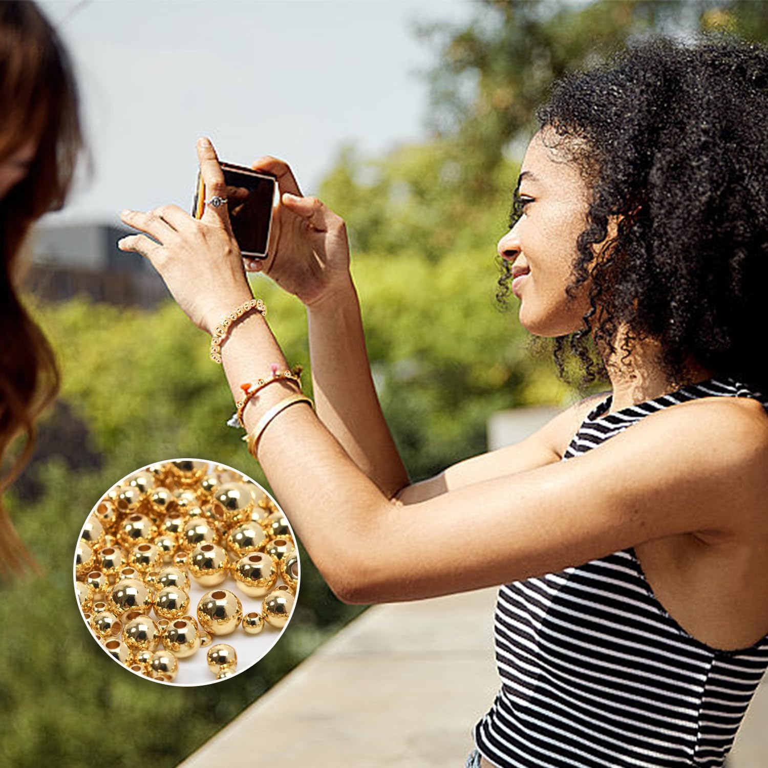 300pcs Mix Gold Spacer Beads - 5 Sizes (2.5-6mm), Brass, Durable, Easy to Use for Bracelet & Necklace Making - Image 7